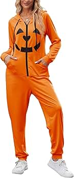 Amazon.com: Ekouaer Halloween Onesie Adult Zipper Hooded Adult
